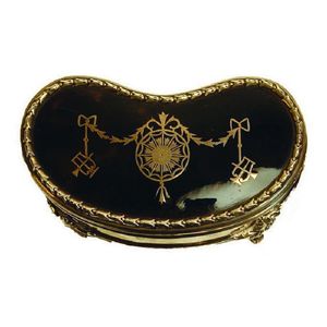 A George V plique-à-jour dressing table box of kidney shape,…