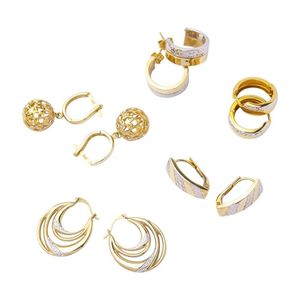 Five pairs of gold earrings, comprising one pair of 10 karat&hellip;