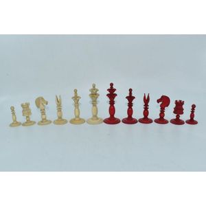 19th century William Lund Petal and Pistil carved ivory chess…