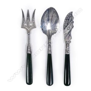 Vintage New Zealand greenstone / pounamu handled cutlery - price