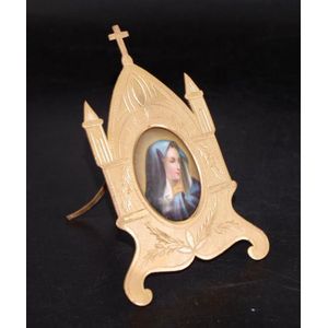 Hand painted portrait miniature on porcelain image of a Saint,…