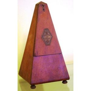 A French walnut cased metronome by Maelzel Paquet, Paris, circa