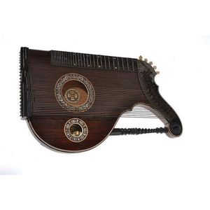 Zither, 19th century ivory handled and mother of pearl inlaid…