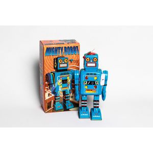 Tin toy, wind up Mighty Robot, made in China, with box, height…