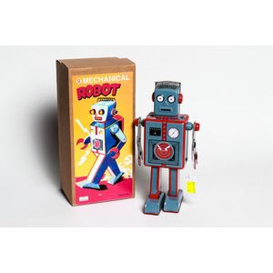 Tin toy, Mechanical Robot, made in China, with box, height 22 cm
