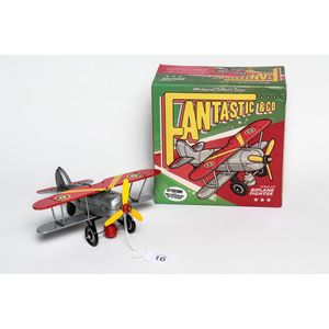 Tin toy, Fantastic & Co wind up biplane fighter, made in China,…