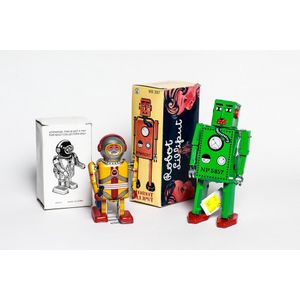 Tin toys, Robot Lilliput & Scuba Diver, made in China, with…
