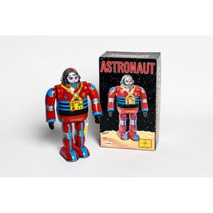 Tin toy, wind up walking astronaut, made in Japan, with box,…