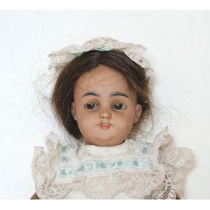 Simon & Halbig brown bisque doll, brown stationary eyes with…
