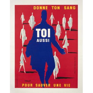 A Bernard Villemot 'Donne ton sang Toi Aussi' original…
