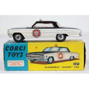 Corgi boxed 237-A1 Oldsmoblie 'Sheriff' car, black and white…