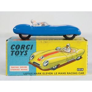 Corgi boxed 151A-A7 lotus mark eleven Le Mans racing car,…
