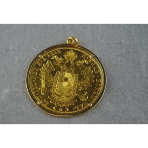 Austro-Hungarian 1915 gold 4 ducat coin set in an 18ct gold…