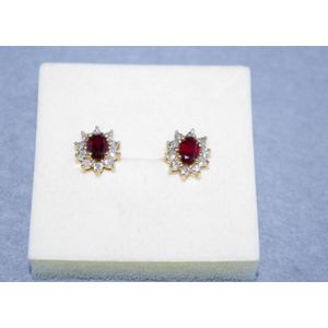 Ruby and Diamond Earrings in 9ct Gold - Earrings - Jewellery