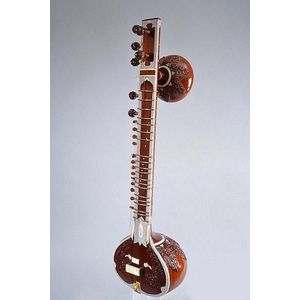 Sitar, modern bone inlaid sitar. Comes with hard case