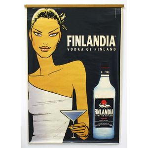 Pop art 1960s advertising poster, by Jason Brookes, Finlandia;…