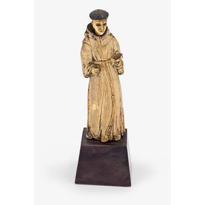 A good 18th century ivory figure, of St Anthony, mounted on a…