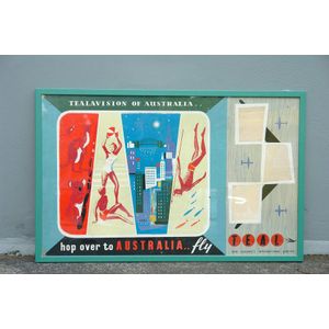 A vintage Teal Airline advertising poster 'Tealavision Of…