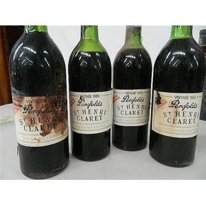 Penfolds St Henri 1980 - four bottles 2 base of neck; 1 high…