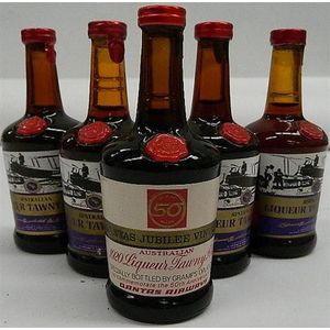 A Qantas Jubilee vintage port miniature 2.5fl oz made by Gramp…