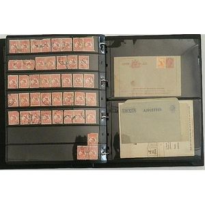 An album of Australian stamps pre decimals, some in blocks of 4,…