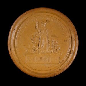 Terracotta medallion F Liebentritt Cumberland Pottery, c1888.…