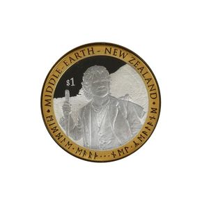 A 2012 New Zealand 1 ounce silver and gold plate Hobbit proof…