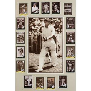 Don Bradman display with signed photograph of Don Bradman…