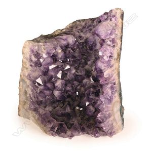 A large amethyst geode, one polished edge, good deep purple…