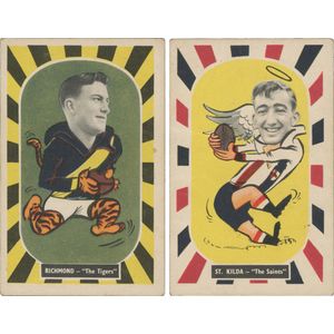1951-64 football cards, noted Kornies 1951 Bar (1), 1952…