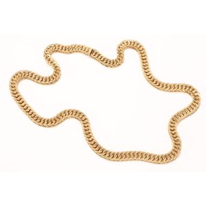 Prouds Ct Gold Chain With Interwoven Ring Link Design Necklace