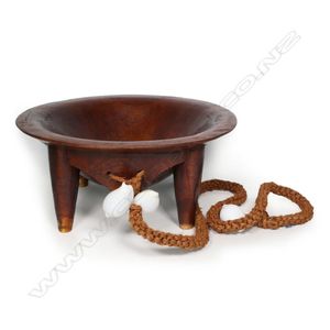 Tongan Tanoa Kava Bowl with Sennit Cord and Shell - S/E Asia, Oceania ...