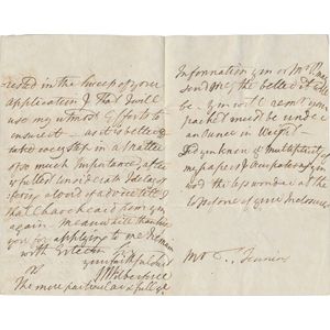 Autographs: 3pp 8vo holograph letter headed 'London Feby…