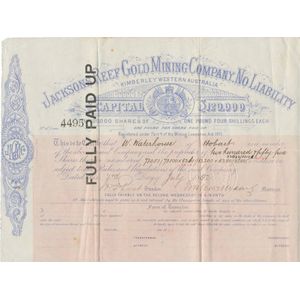 Share Certificates- Australia: 1880 S-1930 S mostly Mining…