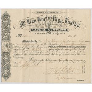 Share Certificates- Australia: Victoria: 1864 Liberty Quartz…