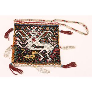 Dayak people, bead panel, Borneo, (1)