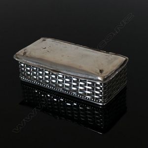 Silver plated stamp box, made in the United States of America,…
