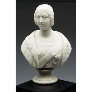 A parian bust of Queen Victoria, Copeland 1853, marked J…