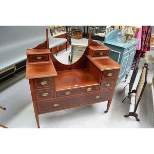 Edwardian inlaid dressing table, 120 cm wide