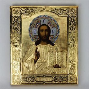 Russian icon of Christ Pantocrator portrayed traditionally with…
