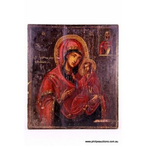A large antique 'Mother of God - Hodegetria' icon. Possibly…