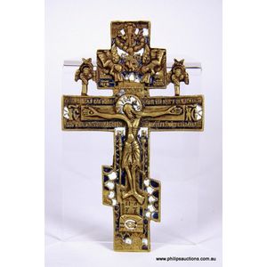 Orthodox Blessing Cross with Crucifixion Icon - Religious Objects ...