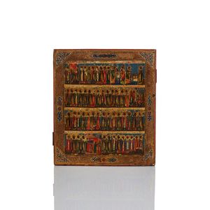 Lithuanian icon, 19th century, tempera on wood panel, with gilt…