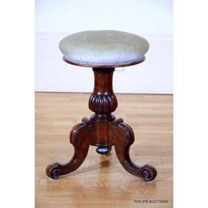 Victorian Antique Adjustable Gout Footstool, Horsehair Upholstery