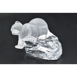 Crystal bear figurines by Igor Carl Faberge, signed to base