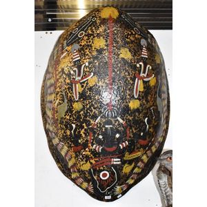 Arnold 'Thuganmu' Watt, painted Aboriginal design on a large…