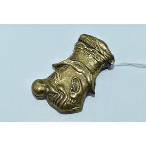 Art deco brass vesta case in the form of a cartoon character