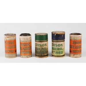 Edison, phonograph cylinders; mixed group. (75 items)