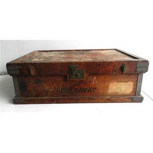 Early 20th Century Antique Overland Fitted Steamer Trunk Luggage