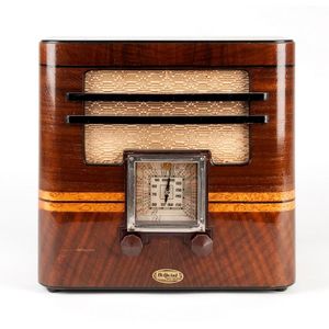 Hotpoint Bandmaster, timber case mantle radio with horizontal…